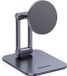 Merkloos Magnetische mobiele telefoon stand opvouwbare Stand met metalen ringen Compatibel met iPhone 14 Pro Max Pro/13/12 Magsafe Case - Grijs magnetic cell phone stand