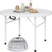 YITAHOME 122 cm ronde klaptafel voor buiten/binnen, zware opvouwbare plastic tafel met dik tafelblad en stevig metalen frame, ideaal voor feestpicknick, camping, barbecue-evenementen, wit