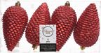 Kaemingk B.V. 16x boules de Noël pommes de pin rouges 12 cm