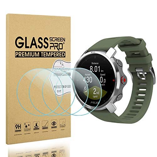 Diruite 4 Stuks Gehard Glas Compatibel met Polar Grit X Beschermfolie,HD Glas Displaybeschermfolie voor Polar Grit X Smartwatch