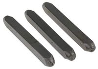 RS PRO 2,5 mm x 6 mm slagstempel set 9-delig, 0 → 9, lengte 61 mm