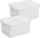 Sunware Sigma Home boîte de rangement 32L - Set de 2 - Blanc/Transparent