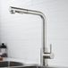 Uniqoos Robinet de cuisine avec douchette extractible, 2 modes de pulvérisation, pivotant à 360°, acier inoxydable brossé