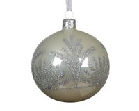 Decoris Kerstballen glas d8 cm wit mint