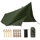FREE SOLDIER Tarp, waterdicht, 3 x 3,2 m, ultralicht, tentzeil, uv-bescherming, camping, zonnezeil, tent, outdoor, groot voor kamperen, wandelen, outdooractiviteiten (legergroen)