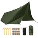 FREE SOLDIER Tarp, waterdicht, 3 x 3,2 m, ultralicht, tentzeil, uv-bescherming, camping, zonnezeil, tent, outdoor, groot voor kamperen, wandelen, outdooractiviteiten (legergroen)
