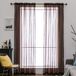 Merkloos Voilegordijnen, 2-delige set, transparant, polyester, koffie, 140 x 245 cm