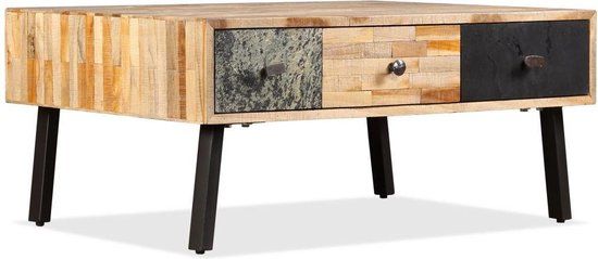 vidaXL Salontafel 90x65x40 cm massief gerecycled teakhout