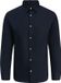 Jack & Jones Overhemd Slim Fit Katoen/polyester Effen Lange mouw Klassieke kraag Casual Heren Nachtblauw XS