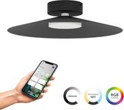 EGLO connect.z Conomavilla-Z Smart Plafondlamp - Ø 45 cm - Zwart/Wit - Instelbaar RGB & wit licht - Dimbaar - Zigbee