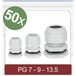 Quadrios 24CA403 Wartel PG7, PG9, PG13.5 Polyamide Grijs 50 stuk(s)