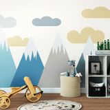 Ambiance Sticker Muursticker voor Kinderen - Scandinavische Bergen VOLKA - 70x105cm