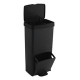 WELL HOME MOBILIARIO & DECORACIÓN Vuilnisemmer 70 l, verticaal, 2 vakken, afvalbak, 76 cm, antraciet