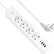 Multiprise avec USB C - 4 prises - Blanc