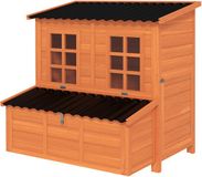 Pawhut Kippenhok-Vurenhout, kunststof-100L x 86B x 100H cm-Oranje