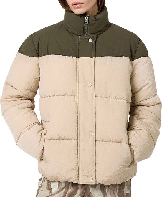 Champion Polyfilled Winterjas Dames - Maat M - Beige/Donkergroen