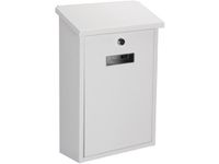 Perel Brievenbus Rio, wand- en paalmontage, met naamplaatje, incl. 2 sleutels, afmetingen (H x B x D) 39.5 x 27 x 10 cm, wit