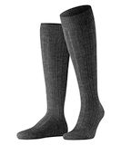 FALKE Teppich im Schuh lang eenkleurig wol kniekousen heren grijs - maat 39-40