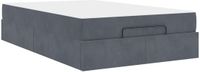 vidaXL Bedframe met matras, donkergrijs, fluweel, 120 x 190 cm