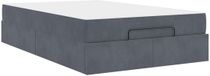 vidaXL Bedframe met matras, donkergrijs, fluweel, 120 x 190 cm
