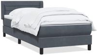 vidaXL Boxspringbed met matras, fluweel, donkergrijs, 80x210 cm