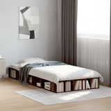 vidaXL Bedombouw met opslag Gerookt eiken 80 x 200 cm Bewerkt hout