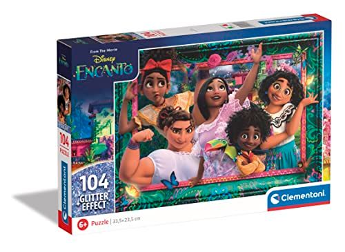 Clementoni - Disney Encanto Supercolor Glitter Encanto - 104 stuks - Puzzel - Cartoons - 6 jaar+