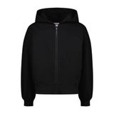 Vingino sweatvest zwart Meisjes Stretchkatoen Capuchon Effen - maat 140