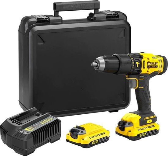 Stanley Fatmax SFMCD711C2K Klopboormachine 18V 50Nm 13mm 2x1.5Ah Accu's