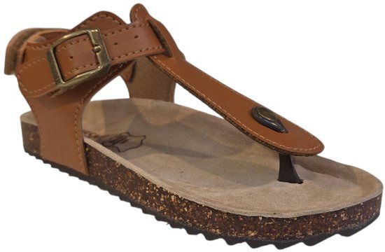ShoesMe KL260027-A Maat 30 Platte sandalen Unisex Cognac Imitatieleer