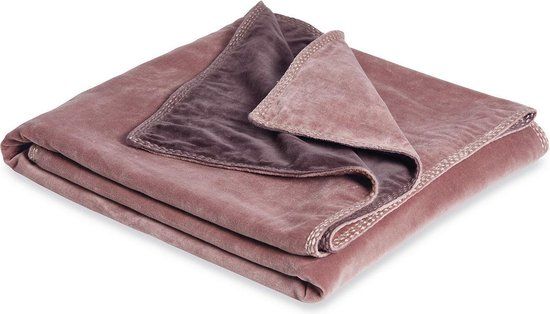 LOBERON Plaid Murs bordeaux/roze Katoen Machinewas 30 °C 130 x 0 cm