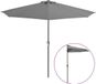 vidaXL Balkonparasol half met aluminium paal 300x155 cm antraciet