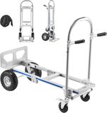 VEVOR 2-in-1 Steekwagen 454kg, Transportkar met 4 Wielen, Ombouwbare Platformwagen met Antisliphandgreep, Draagbare Steekwagen, Trolley voor Verhuizingen, Kantoor, Magazijn, Supermarkt