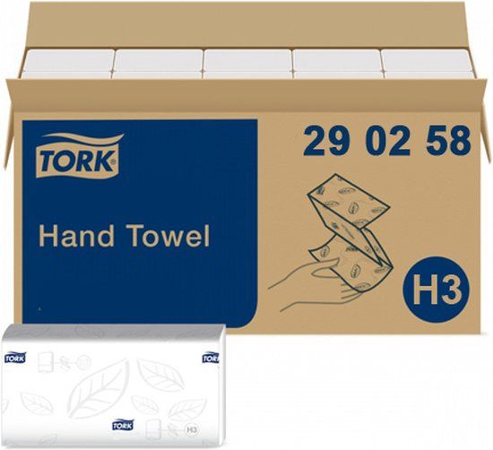 Tork - Advanced Handdoek H3 V-vouw Wit 2-laags 290258 - 3x (5x 250 stuks)
