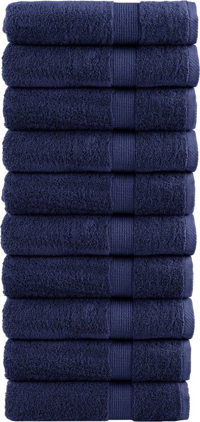 vidaXL Badhanddoeken SOLUND 10 stuks Marineblauw 600 g/m² 100x150 cm