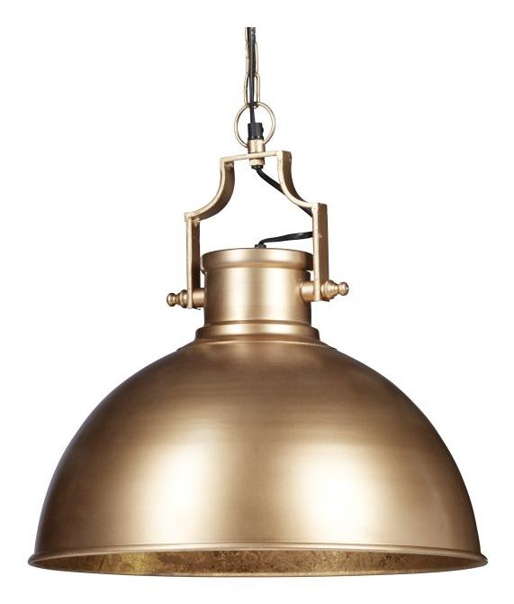 Relaxdays hanglamp industriële stijl groot - shabby look - plafondlamp metaal goud