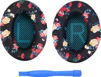 Bose Coussinets de remplacement pour QuietComfort 35 (QC35)/Quiet Comfort 35 II (QC35 II) Casque supra-auriculaire par MMOBIEL - Coussinets d'écoute en PU protéiné - Coussinets de casque – Imprimé floral