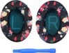 Bose Coussinets de remplacement pour QuietComfort 35 (QC35)/Quiet Comfort 35 II (QC35 II) Casque supra-auriculaire par MMOBIEL - Coussinets d'écoute en PU protéiné - Coussinets de casque – Imprimé floral
