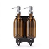 Fortifura Calvi Zeepdispenser - 500ml - set van 2 - houder - geborsteld chroom