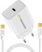 Avizar Mayaxess, 20W netadapter voor Galaxy S25 FE + USB-C kabel 1 meter, wit