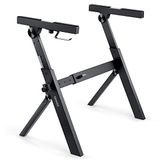 Donner DKS-100 Opvouwbare toetsenbordstandaard, Z-stijl Heavy-Duty draagbare pianostandaard, verstelbaar en inklapbaar, past op 37 54 61 88 toetsen MIDI-toetsenbord elektronische toetsenborden