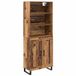 vidaXL Highboard Oud hout 69,5 x 34 x 180 cm Bewerkt hout en glas