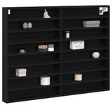 vidaXL Wandvitrine Eiken Zwart Hout 100 x 8,5 x 75 cm