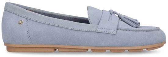 No Stress Dames Blauwe suède loafers met franjes Maat 39