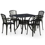 vidaXL 5-delige Bistroset Gietaluminium Zwart