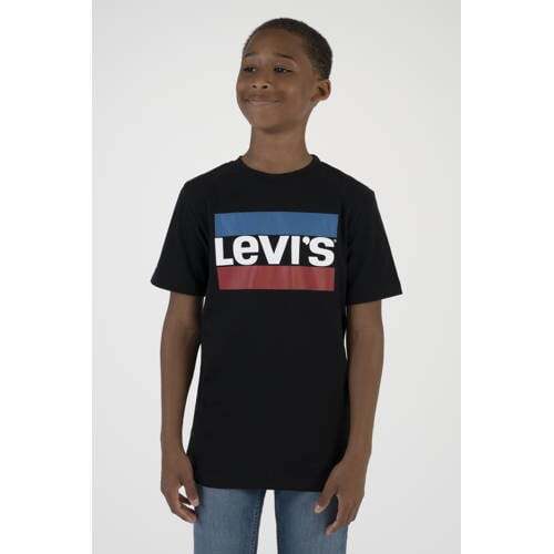 Levi's Levi's Kids T-shirt met logo zwart/rood/blauw