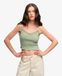 Superdry Essential Crop Top with Lace Trim Green Size: 36