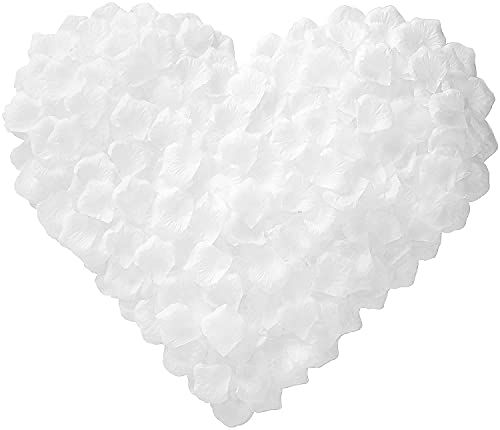 Shatchi - 5000 stuks - Sneeuw Wit Zijde Rose Bloemblaadjes - Moederdag Bruiloft Confetti Verjaardag Tafel Decoraties Doop Bloemen Scatter - 5056141047881