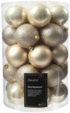 Decoris Onbreekbare kerstballen parel in koker 34 st