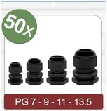 Quadrios 24CA389 Wartel PG7, PG9, PG11, PG13.5 Polyamide Zwart 50 stuk(s)